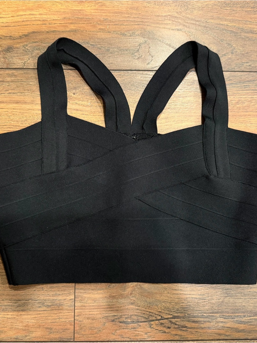 BCBGMaxAzria Black Bandage Crop Top